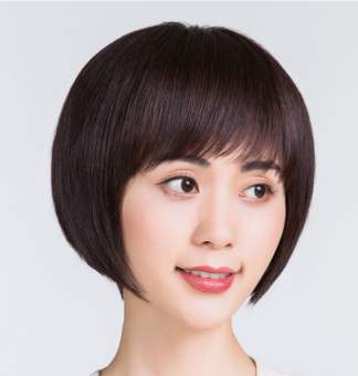 Tóc giả nữ trung niên nguyên đầu cao cấp - TG46 ( NÂU TỐI )