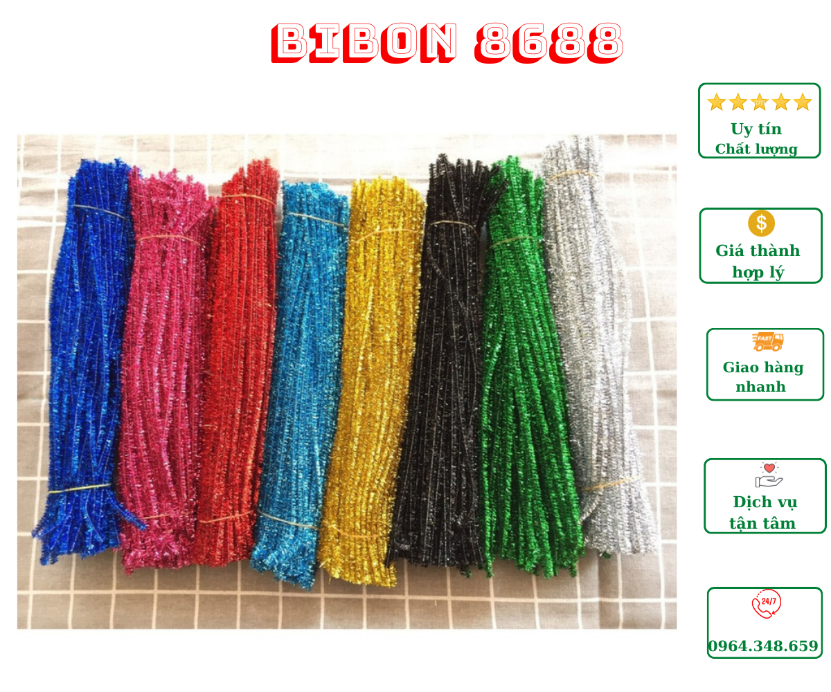 Kẽm xù/kẽm nhung làm đồ thủ công 30cm (50 dây/bó)