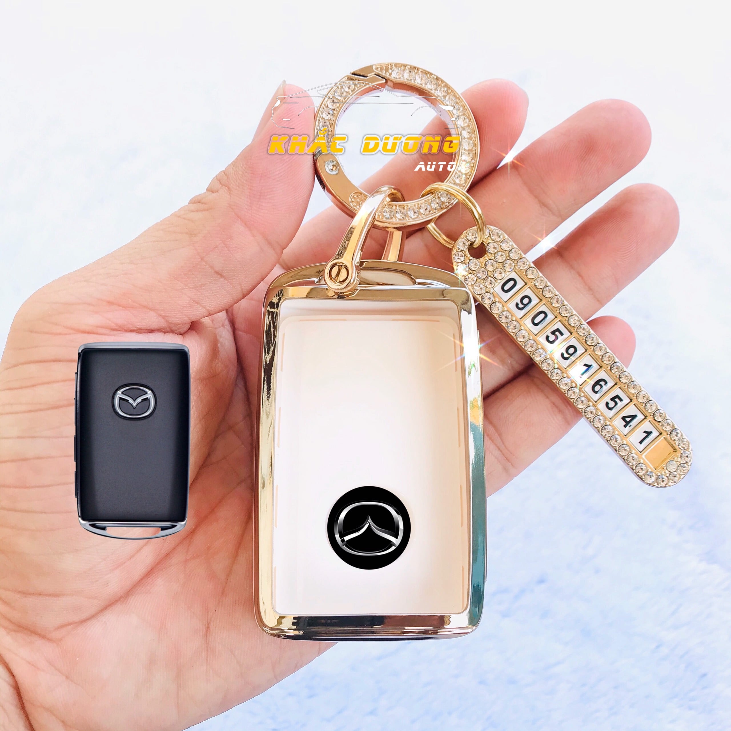 [Tặng thẻ số điện thoại] Ốp chìa khoá MAZDA 3 - MAZDA CX3 - MAZDA CX30 TPU đính đá nhân tạo sang trọng