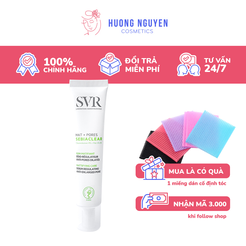 Kem Dưỡng Kiềm Dầu Và Thu Nhỏ Lỗ Chân Lông SVR Sebiaclear Mat + Pore 40ml