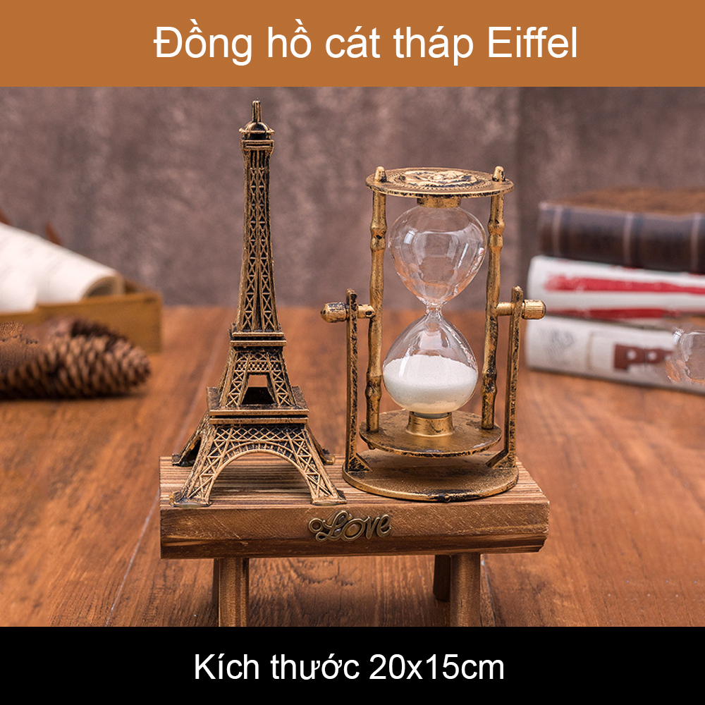 Đồng hồ cát tháp Eiffel trang trí nhà cửa, quà tặng An Nam Decor