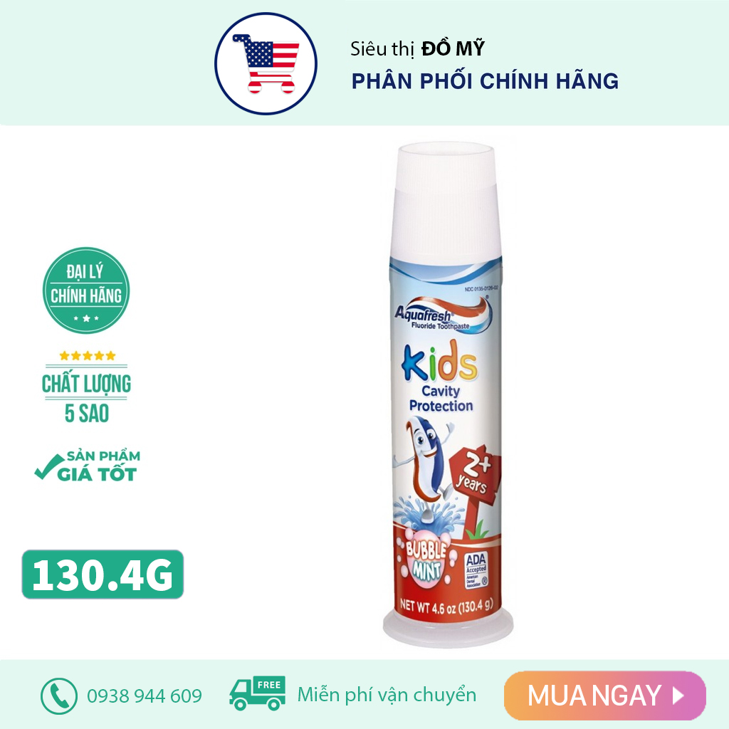 Kem đánh răng cho bé Aquafresh Kids 130.4G Hàng Mỹ