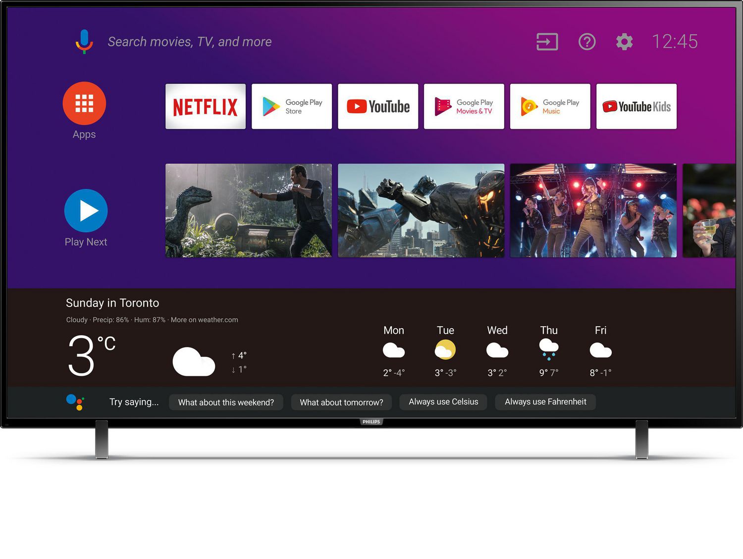 TV LED ANDROID PHILIPS 70PUT8215 70" 4K UHD CON MONTAGGIO A PARETE GRATUITO (70PUT8215/98)