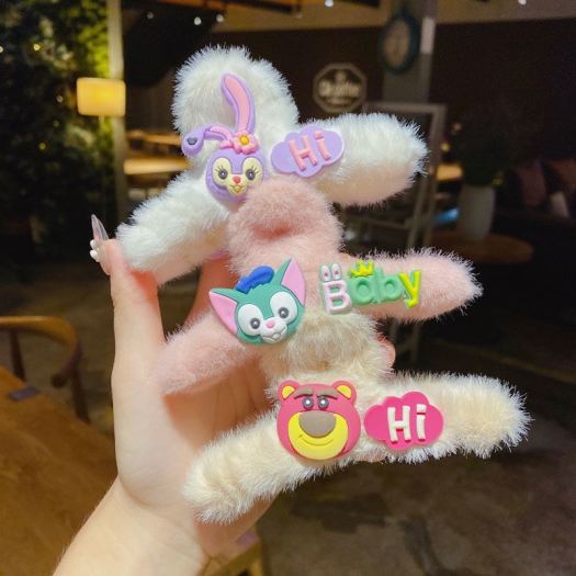 kẹp tóc☞●♞  Kẹp tóc càng cua vải lông phong cách Hàn Quốc xinh xắn cho nữ