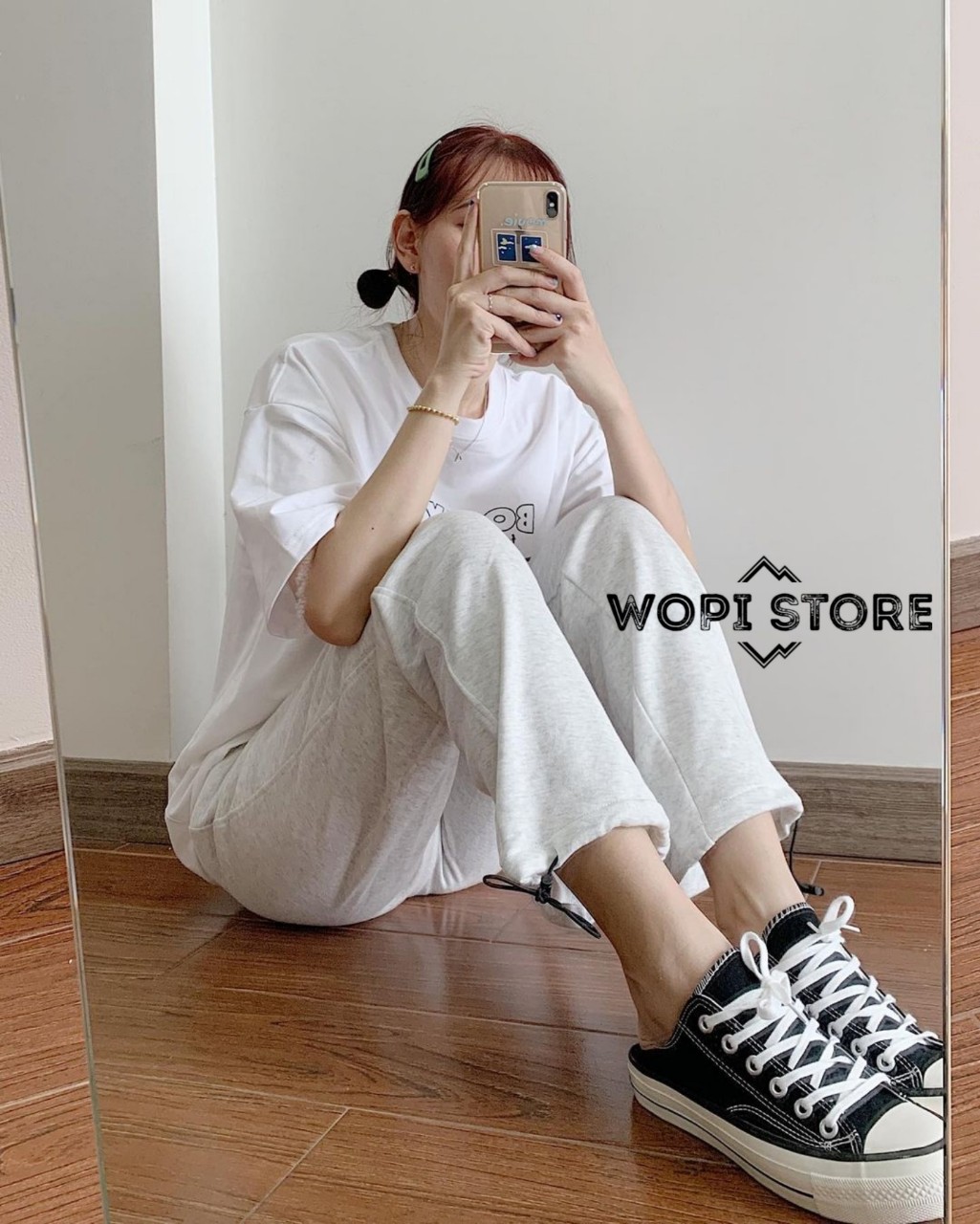 Quần Dài Suông Phối Dây Rút LIN PANTS Vải Nỉ Chân Cua Ulzzang Unisex