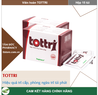 TOTTRI Hộp 15 túi viên hoàn cứng - Giảm đau trĩ cấp, ngăn ngừa trĩ tái phát