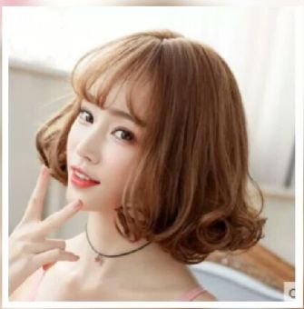 tóc giả nữ nguyên đầu xoăn ngắn, tóc giả cho người trung niên, tóc giả ngắn
