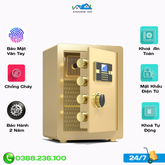 KÉT SẮT ĐIỆN TỬ NHẬN DẠNG VÂN TAY QUANG HỌC, KET SAT KHOÁ ĐIỆN TỬ THÔNG MINH CAO CẤP (KT:45X38X33)