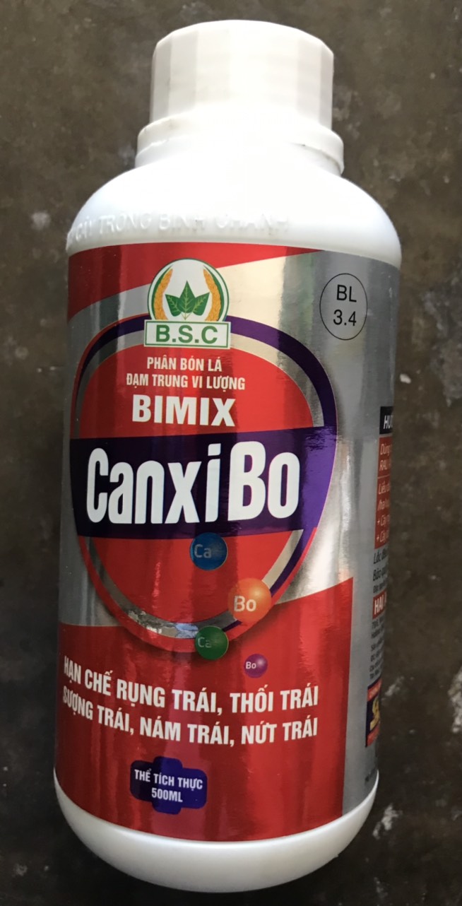 Canxi Bo Phân Bón lá Hạn chế rụng trái, thối trái, nám trái nứt trái chai 500ml