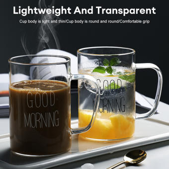 Zir Mall Thư cốc cà phê thủy tinh ly để uống Stackable cốc thủy tinh Cho Nước Trái Cây Cà Phê Đá Latte Trà Sữa