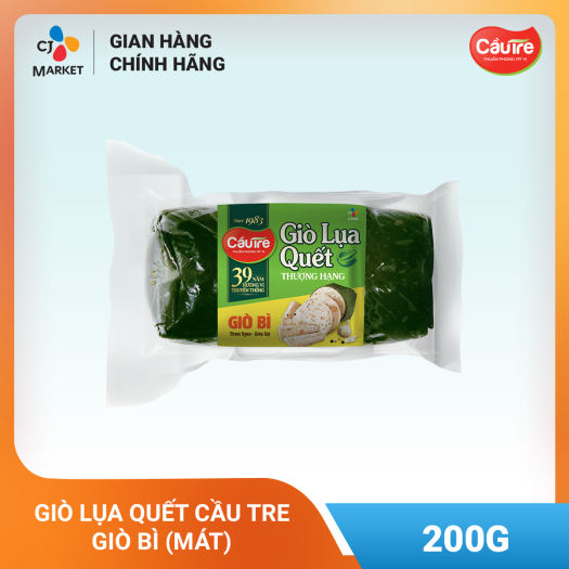 Giò lụa Quết Cầu Tre 200g - Giò bì hoặc Giò bì ớt xiêm xanh