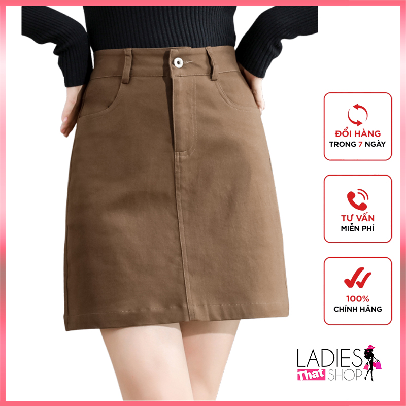 Chân Váy kaki nữ bassic form A lưng cao có quần trong PL102