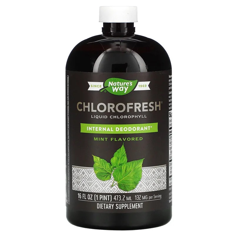 [HCM] Chiết xuất diệp lục, ngăn mùi cơ thể, Nature's Way, Chlorofresh, Liquid Chlorophyll, Mint, 132 mg, 16 fl oz (473.2 ml)