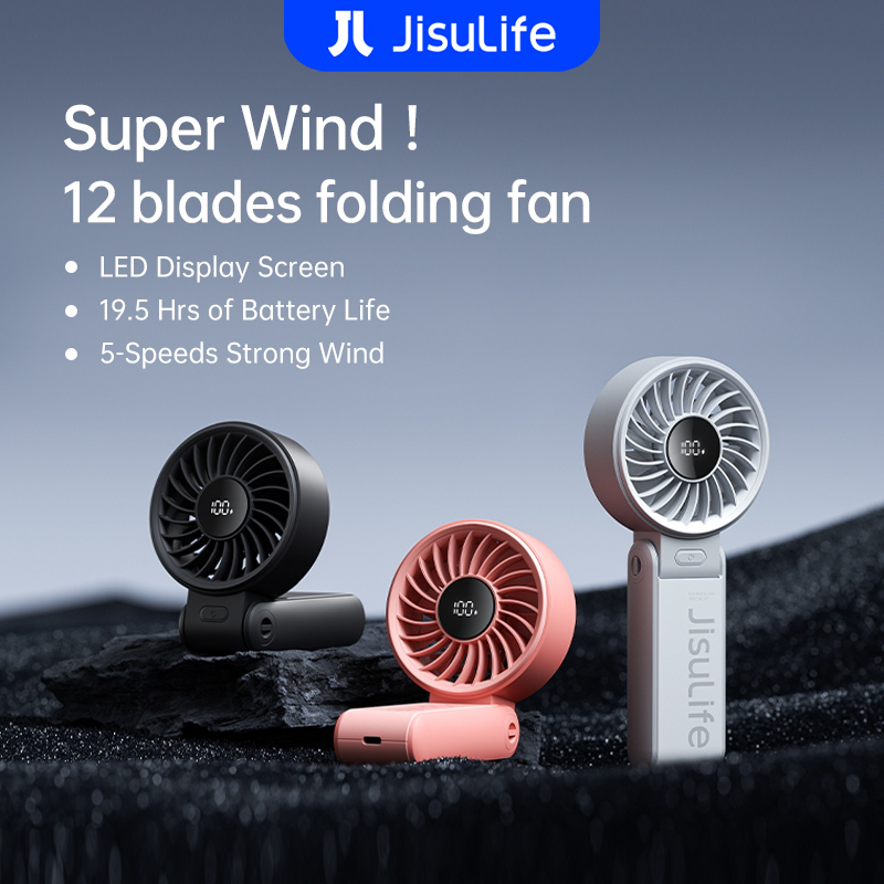 JISULIFE Handheld Fan Life 7 5000mAh Portable USB Fan