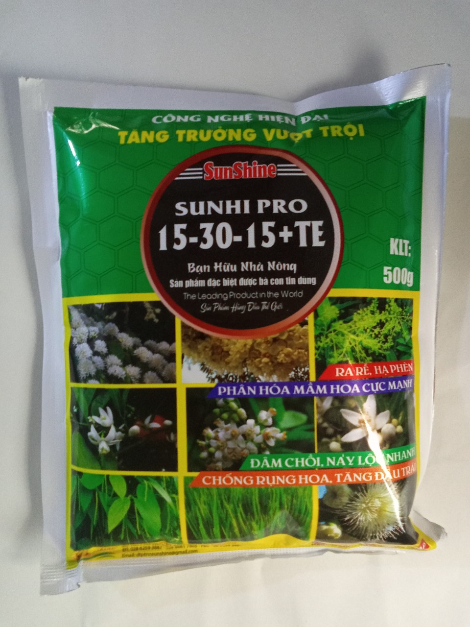 Phân bón lá cao cấp npk 15-30-15+te , gói 500gr