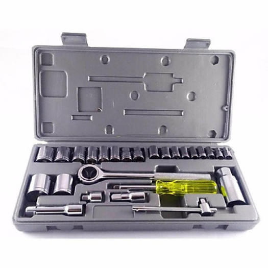 Bộ khẩu mở siết ốc và bugi 40 chi tiết Khẩu vặn ốc, bộ típ sửa xe, Dụng cụ sửa chữa đa năng, Bộ khẩu mở siết ốc chất lượng Bộ cờ lê mở siết ốc 40 chi tiết đa năng Clever Mart,Bộ dụng cụ mở bu lông ốc vít
