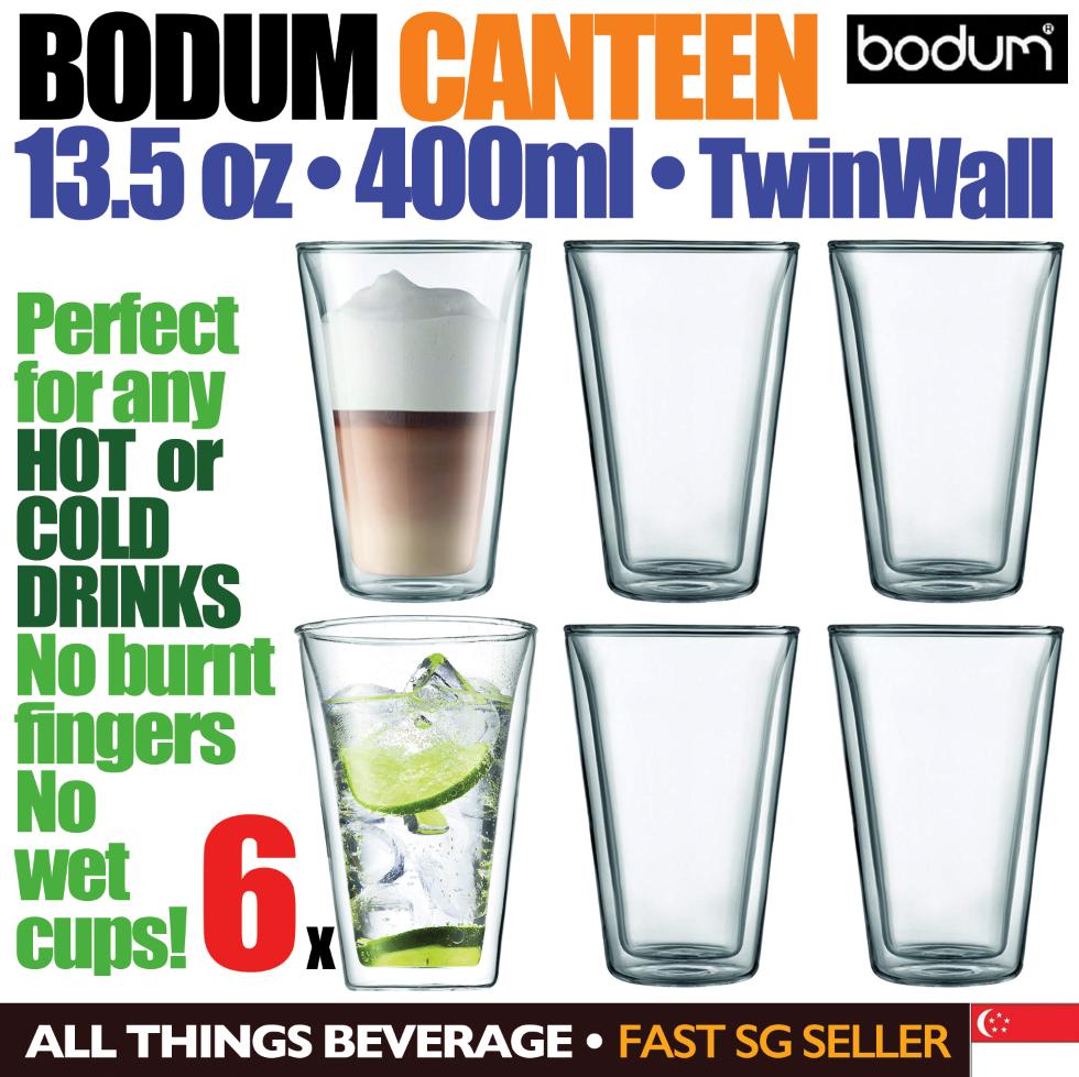 Bodum Canteen 13.5 oz Double Wall Glassware, Set of 6