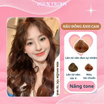 Thuốc Nhuộm Tóc Nâu Đồng Ánh Cam Lên Màu Nhanh Bền Màu | Thuốc nhuộm tóc Hiền Thục