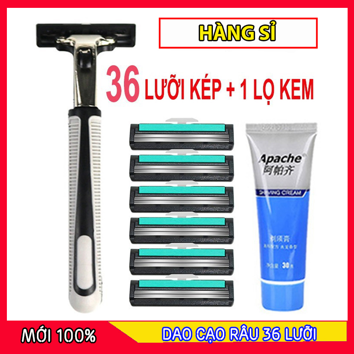 [SIÊU SỈ  - GIẢM THÊM 12%] SET DAO CẠO RÂU + 12 - 36 ĐẦU DAO THAY THẾ (Tặng kèm tuýp kem cạo râu) - dao cạo râu đa năng, dao cạo râu nam, máy cạo râu