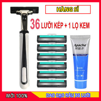Dao cạo râu kèm 36 lưỡi kép dự phòng tặng 1 tuýt kem tạo bọt