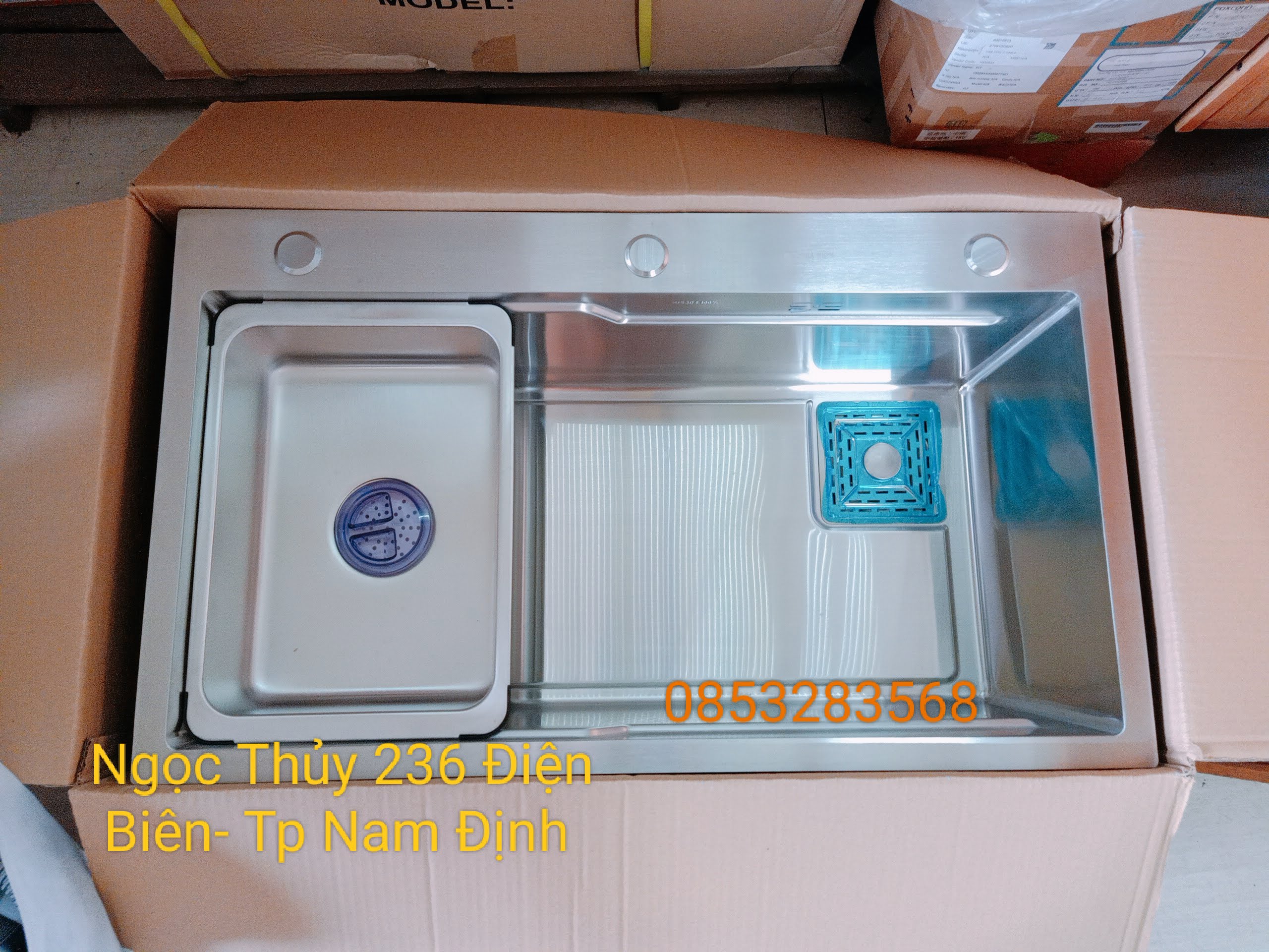 Chậu rửa bát 1 hố cỡ lớn inox 304 kích thước 78*46 cm, chậu rửa bát 1 hố kiểu mới nhất