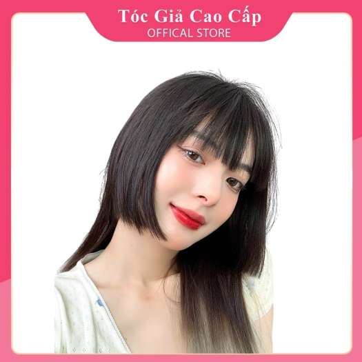 Tóc mái giả nữ đẹp dày, có bát 2 bên kiểu nhật bản, sợi tơ, PH001