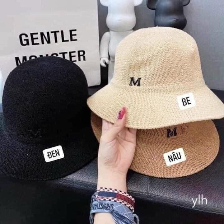 🌸Giá lẻ bằng sỉ 🌸 Mũ cói chữ M mềm nhẹ mũ thời trang nữ đội cực xinh, đi chơi, du lịch, đi biển