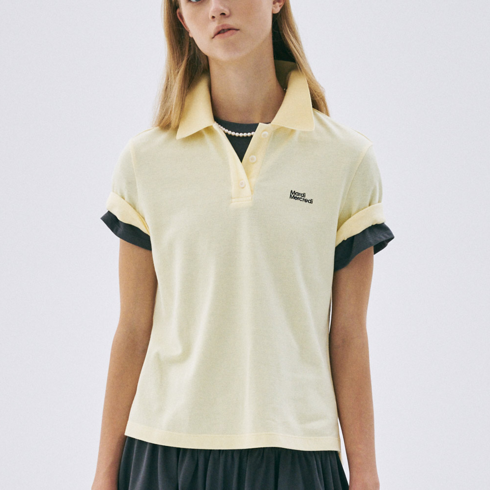 [IVE AnYujin PICK] MARDI MERCREDI SLIM FIT ESSENTIAL PIQUET T SHIRT