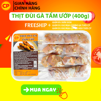 Thịt đùi gà tẩm ướp 400g - thịt gà cp tươi sạch