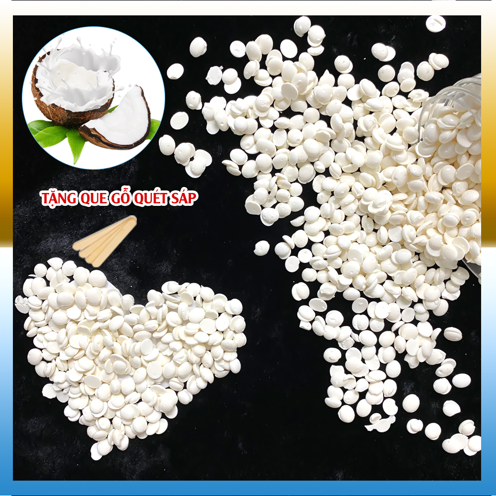 Sáp Wax Lông Sữa Dừa Premier wax sạch lông cứng, lông tơ - Wax lông nách, lông tay, chân, wax bikini, wax râu, ria mép - Wax lông tại nhà an toàn, hiệu quả - Tặng que gỗ quét sáp