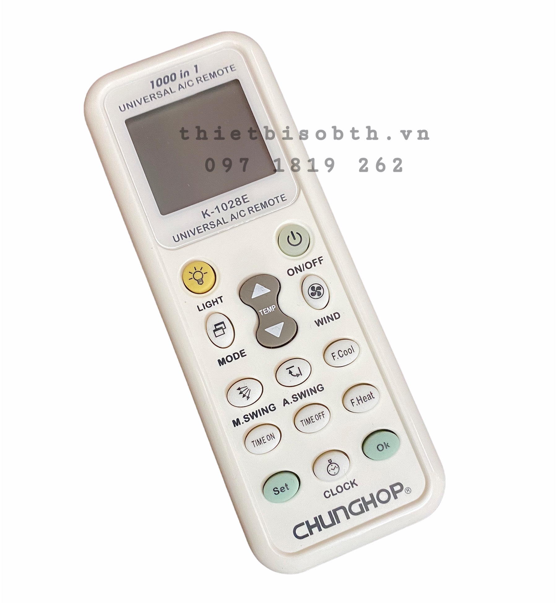 Điều Khiển Điều Hòa Đa Năng Dùng Cho Tất Cả Các Loại Điều Hòa Chunghop K-1028E