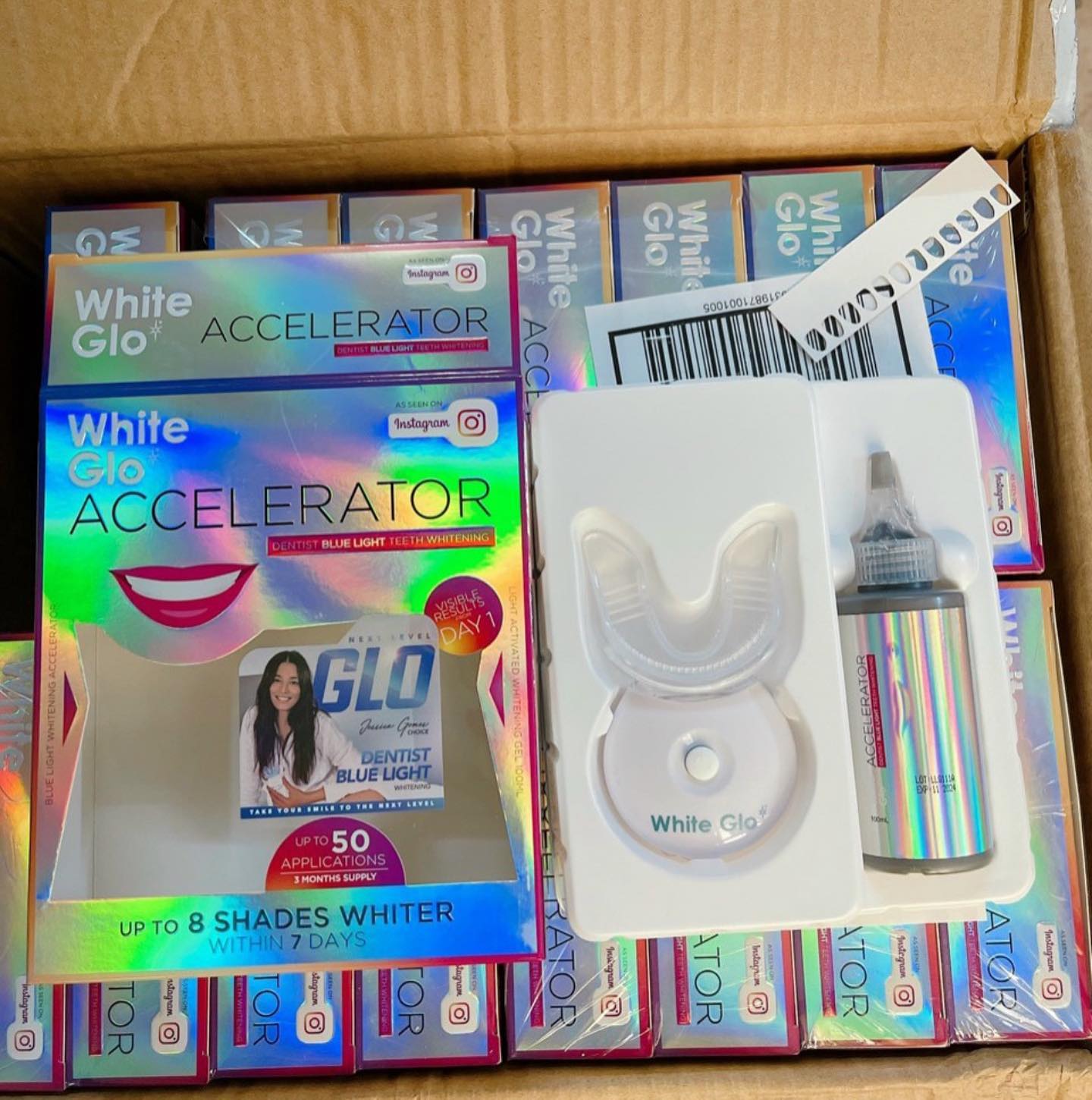 Bộ kit trắng răng white glo + 2,2 phí lzd