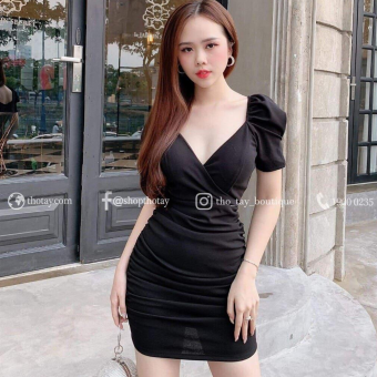 Đầm Body Tay Phồng Tiểu Thư Sang Chảnh Vải Umi Thời Trang Hari