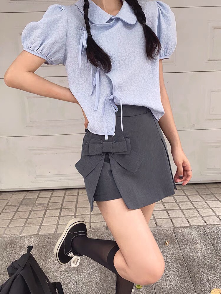 Quần giả váy gắn nơ siêu xinh, quần váy cao cấp ACV03