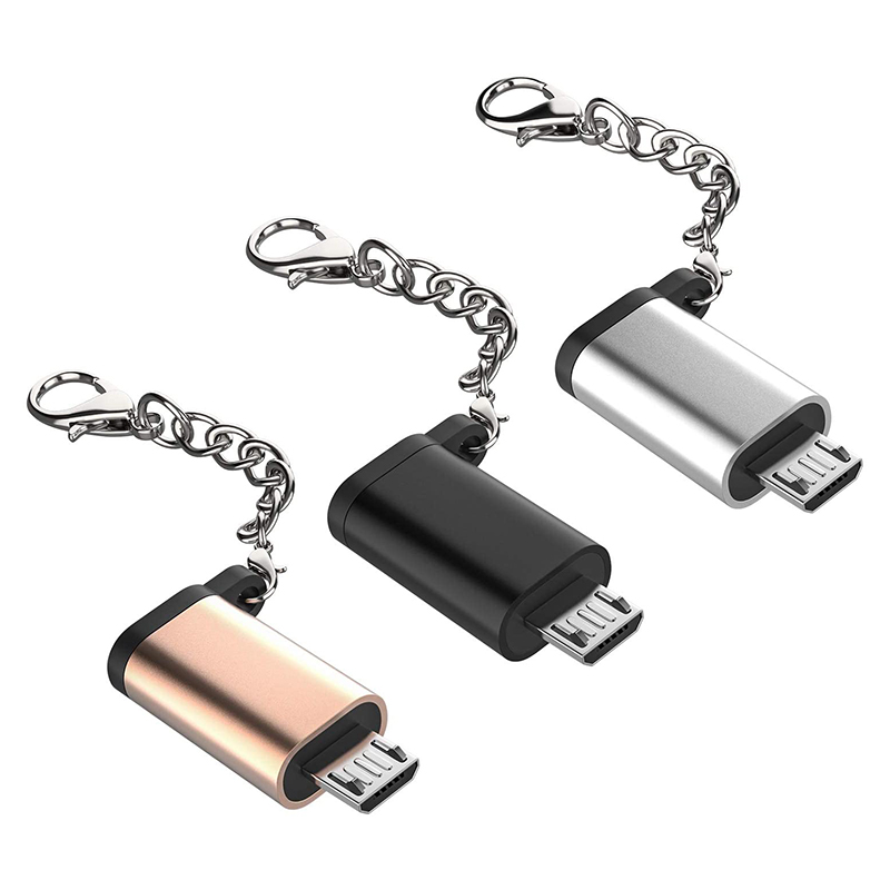 Bộ Chuyển Đổi Type C Sang Micro USB OTG Đầu Nối Micro USB Cái Sang USB Type-C Cho Điện Thoại Samsung Xiaomi Huawei Android Có Dây Xích Miễn Phí