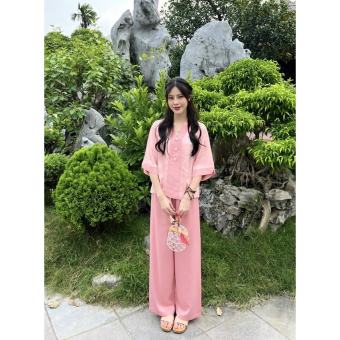 Bộ Đồ Lam Đi Chùa 3 Cúc, Bộ Phật Tử Pháp Phục Đi Chùa Tay Lỡ Chất Lụa Gấm Cao Cấp 7 Màu