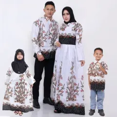 Set Batik keluarga / Couple bapak ibu / sarimbit lengkap / Gamis jumbo / kemeja / Kemeja anak / COD / BAYAR DITEMPAT / Seragam batik / Batik kerja kantor / blus / syari / baju anak / pakaian anak /motif bambu putih