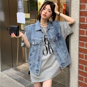 Áo khoác Gile Jeans Nữ Dáng Hàn, Áo Khoác Bò Nữ Dáng Dài Freesize -THỜI TRANG 1989