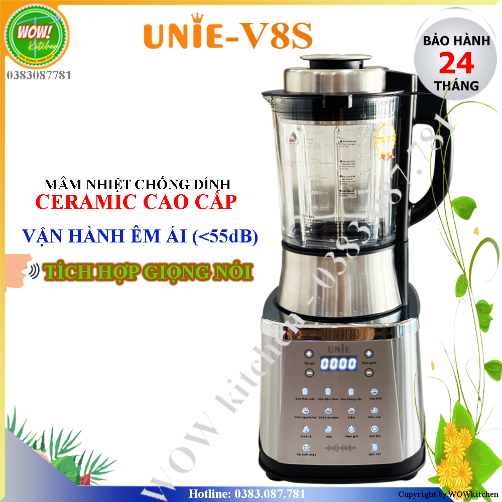 [UNIE V8S] Máy Làm Sữa Hạt Đa Năng Unie V8S - TÍCH HỢP ĐIỀU KHIỂN GIỌNG NÓI