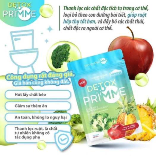 Viên uống Detox khử mỡ giảm cân thải độc Primme DTX chiếc xuất từ rau củ Thái Lan