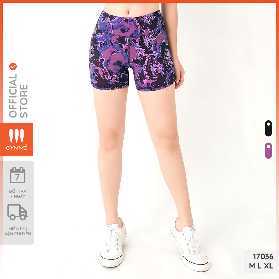 Quần short tập gym nữ GYMME cạp cao nâng mông, quần tập gym nữ đùi dáng slimfit - 17036
