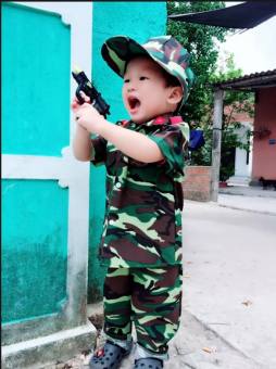 Bộ Đồ Rằn Ri Trẻ Em Quần Áo Rằn Ri Trẻ Em Kèm Nón Từ 1 tuổi - 10 tuổi _ HỒ LY SHOP 0939286083