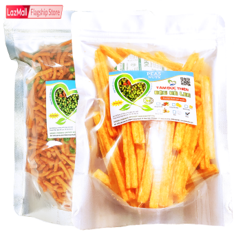 Combo 2 Túi: Bim Que Đậu Hà Lan 405GR và Túi Bánh Khoai Tây Phô Mai Que & Đậu Hà Lan 205GR Tâm Đức Thiện - Thực Phẩm Đóng Gói Đóng Hộp Ăn Liền – Đồ Ăn Vặt Lazada bánh kẹo quà Tết