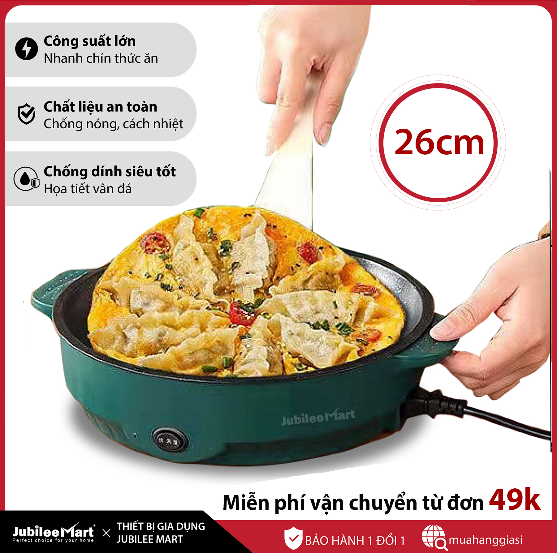 [MIỄN PHÍ VẬN CHUYỂN TỪ 5/5-9/5 [MIỄN PHÍ VẬN CHUYỂN] [GIAO HÀNG NHANH] Chảo Nướng Điện Mini Đa Năng 26cm, Bếp Nướng Điện Chống Dính, Nướng Thịt BBQ Hàn Quốc Electric Baking tray - BẢO HÀNH 1 ĐỔI 1 NẾU LỖI