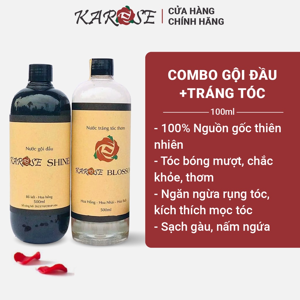 Combo nước gội đầu , tráng tóc Karose