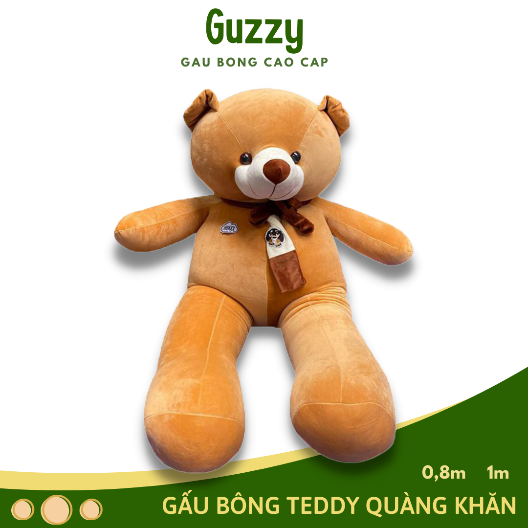Gấu bông teddy khăn, thú nhồi bông cao cấp quà tặng đáng yêu chất liệu vải nhung hàn quốc