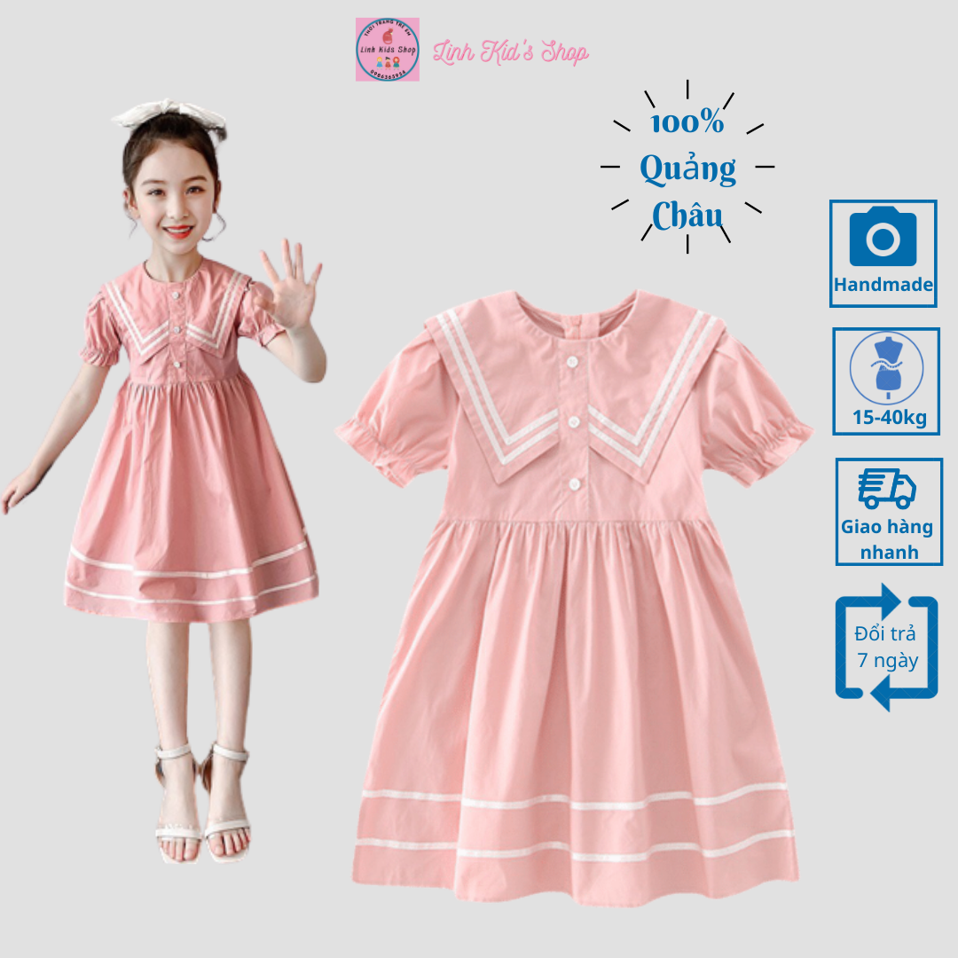 Váy công chúa váy thủy thủ cho bé gái từ 15-38 kg hàng Quảng Châu