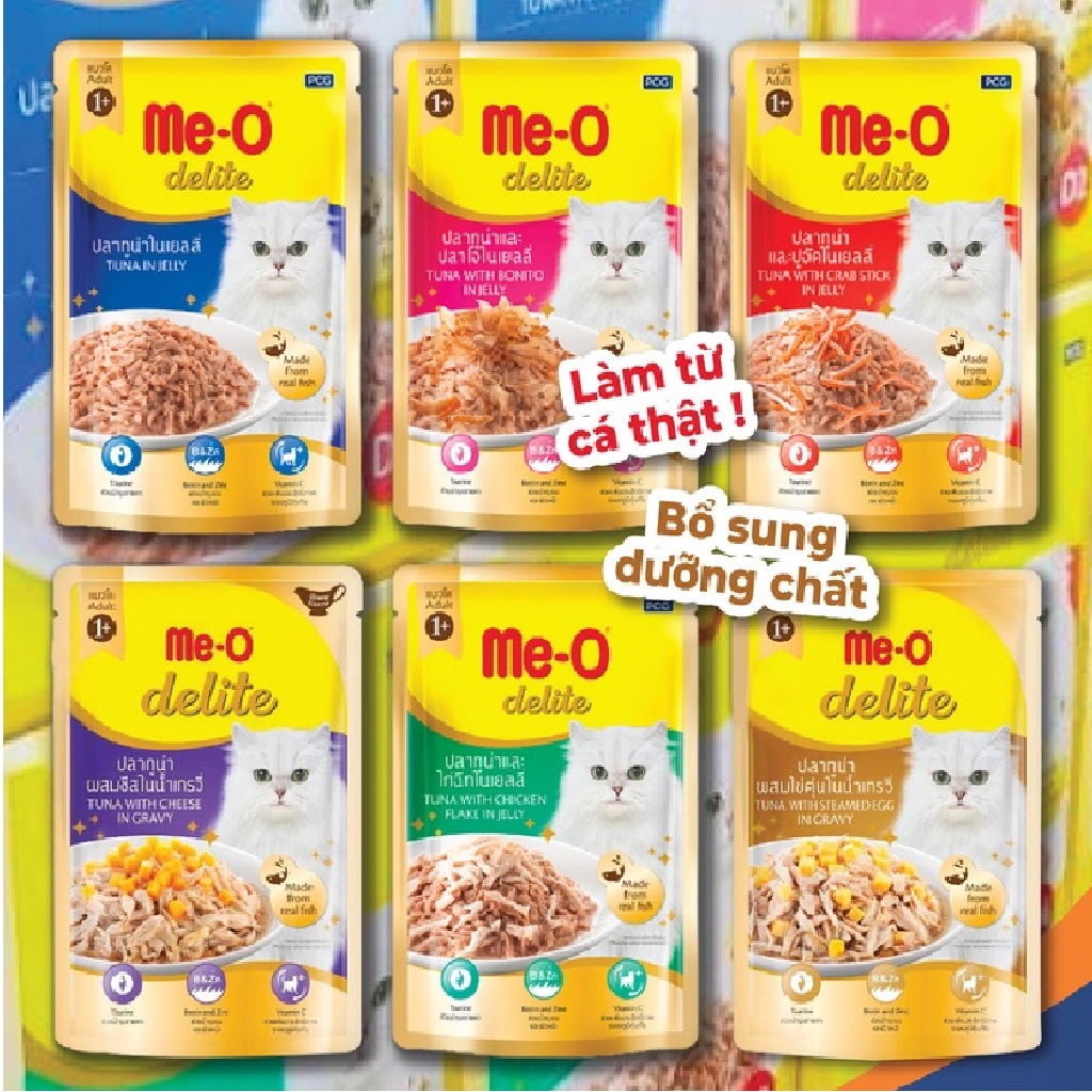 Sốt - pate cho mèo me-o delite gói 70g - thái lan