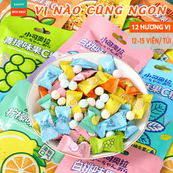 Kẹo ngậm không đường thơm miệng vị trái cây, Vitamin C – Túi 15g