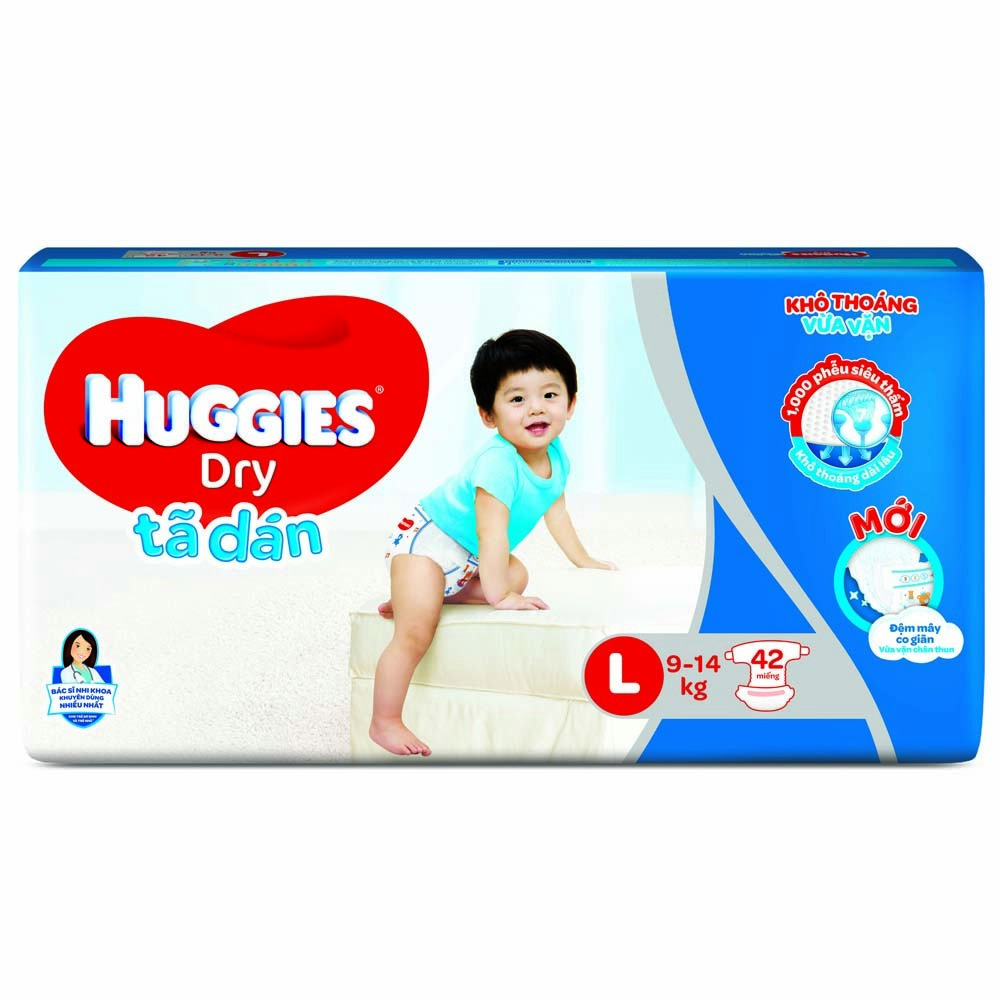 Tả dán huggies l 42 - từ 9-14kg